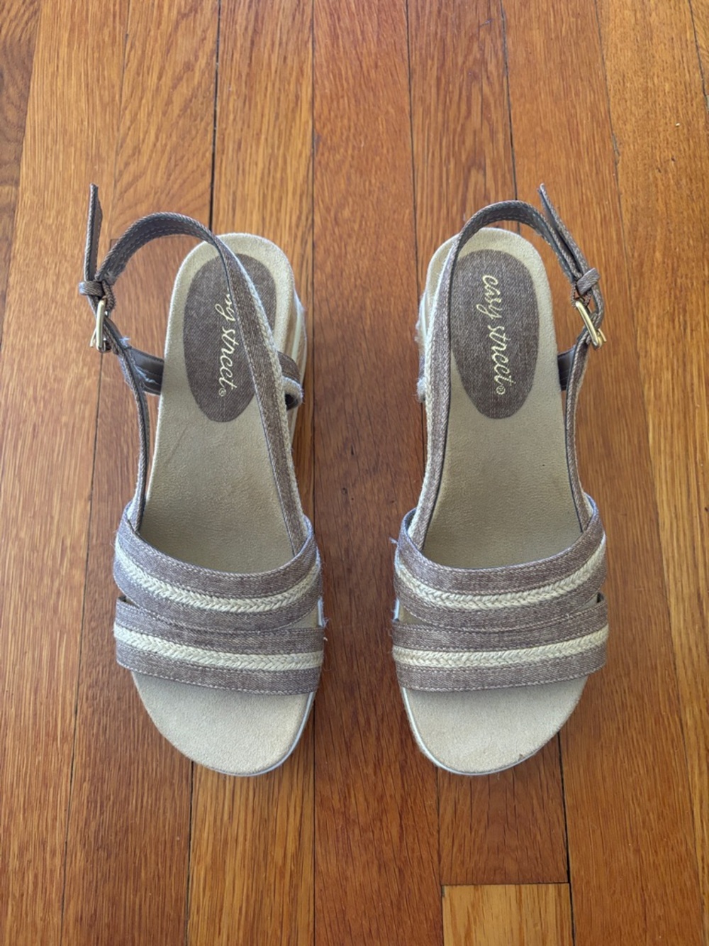 Easy Street Mel Espadrille Slingback Platform Wedge Sandal